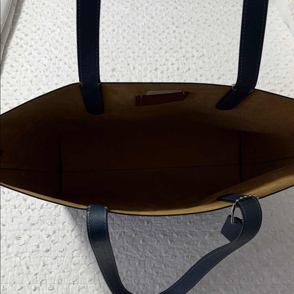 Coach Dark Teal Leather Tote - Picture 5 of 7